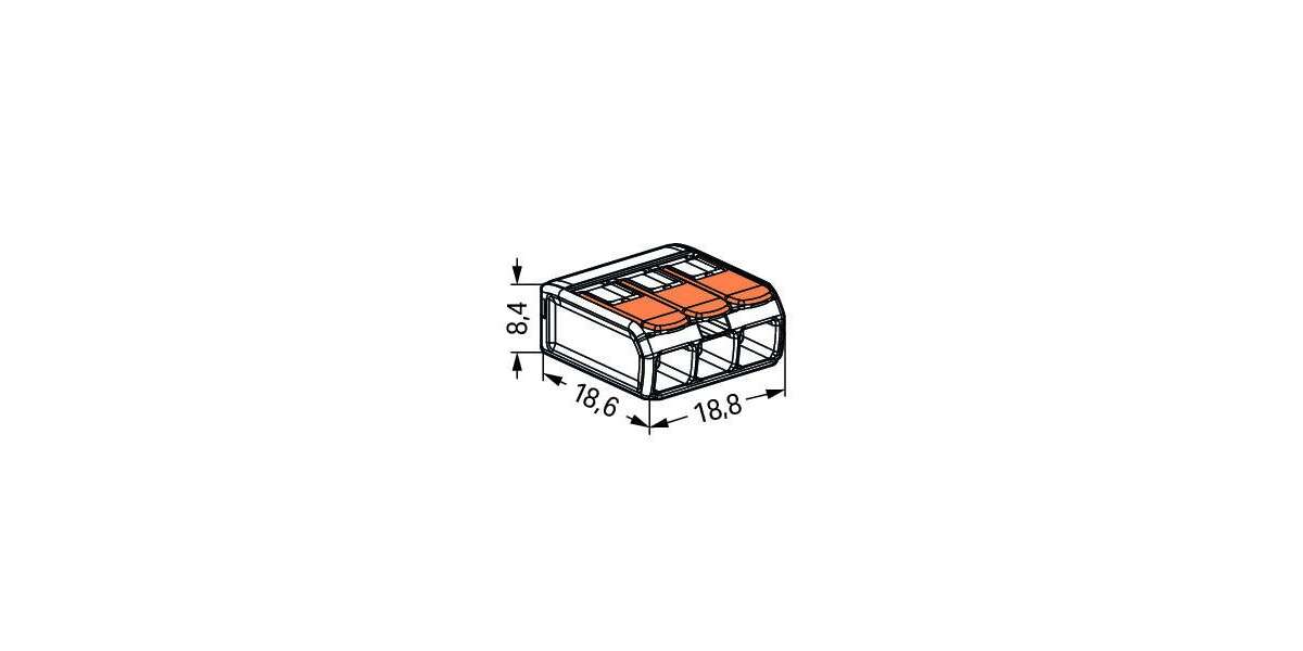 Złączka WAGO przewód/linka max 4mm2x3 20szt, 2 image