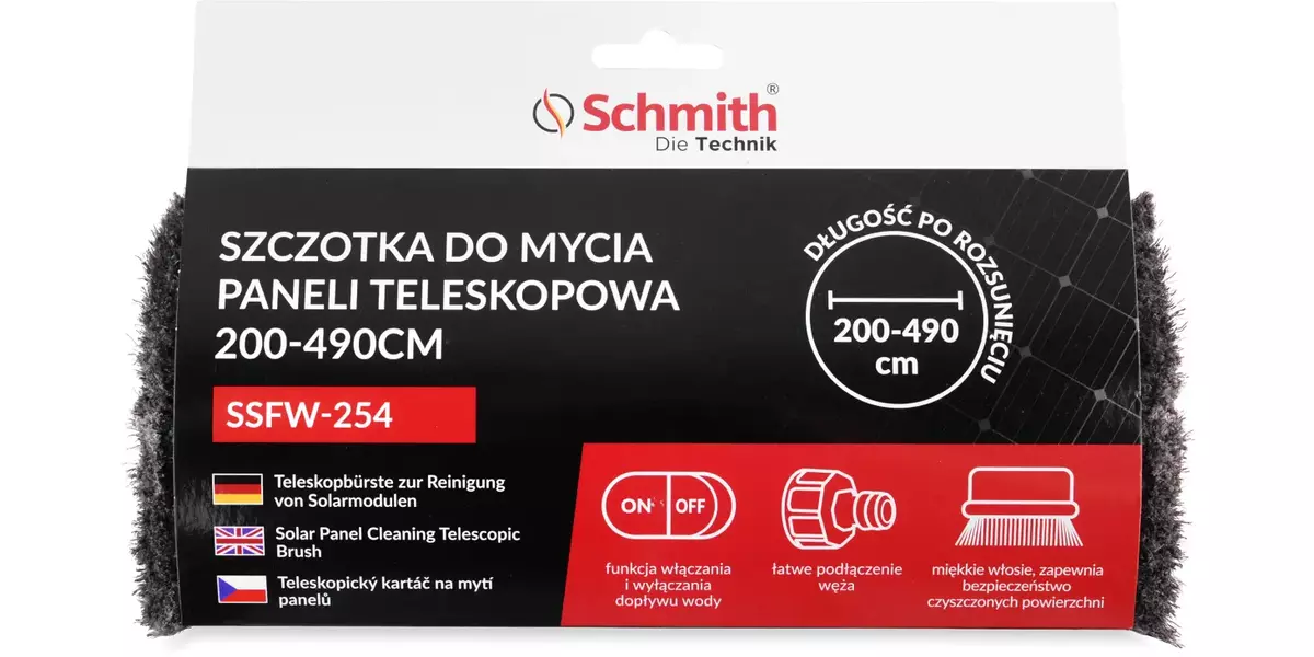 Szczotka do mycia paneli teleskopowa 200-490cm - opakowanie szczotki