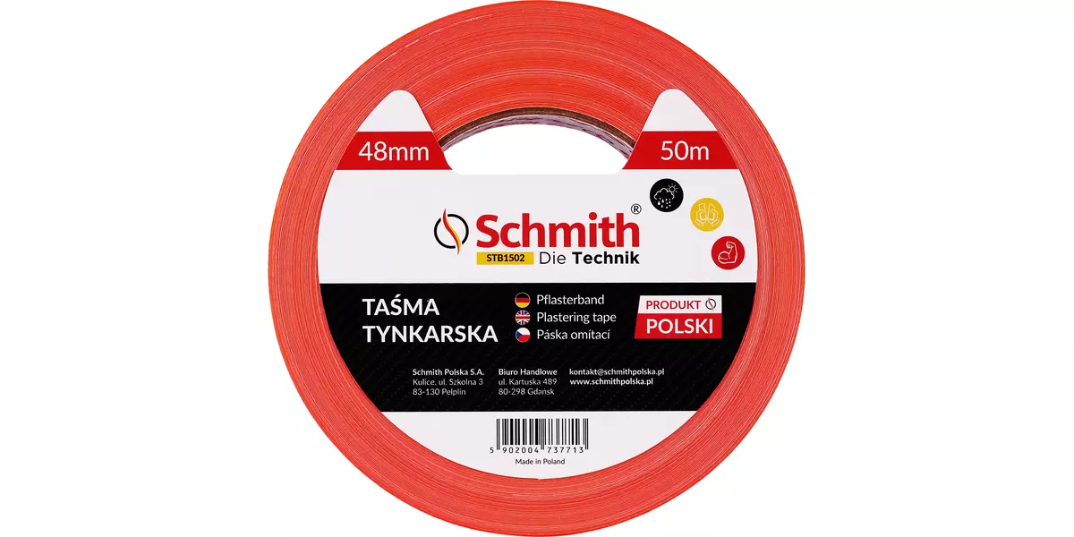 Jednostronnie Klejąca Taśma Tynkarska 48mm x 50m Schmith