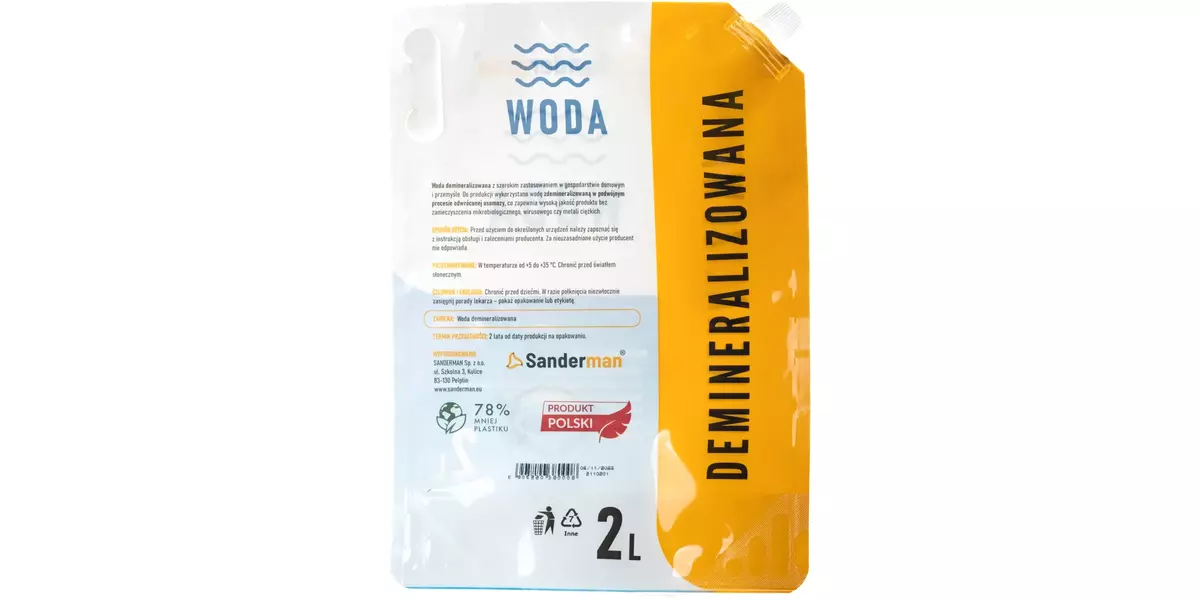 Woda Demineralizowana 2L  Sanderman