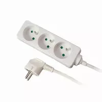 Przedłużacz stały, trzy gniazda 3x2p+Z, 10A 1,5M