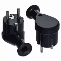 Wtyczka kątowa 2p+Z 16A 250V Uni-Schuko czarna