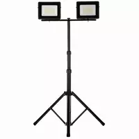 Naświetlacz LED 2x50W slim z czarnym statywem