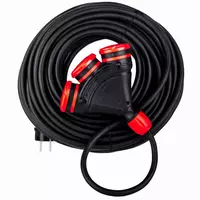 Przedłużacz gumowy HI-TEK, 3 gniazda, 3x2.5mm, 20m