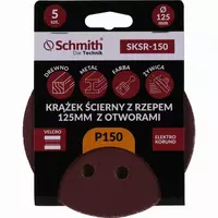 Krążek ścierny z rzepem 125mm z otworami P150 5szt