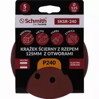 Krążek ścierny z rzepem 125mm z otworami P240 5szt