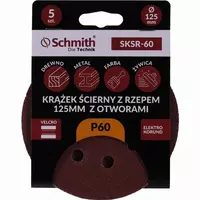 Krążek ścierny z rzepem 125mm z otworami P60 5szt