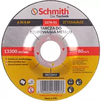 Tarcza do szlifowania metalu 115x6,8 Schmith