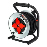 Przedłużacz bębnowy metalowy, gumowy 3x2,5mm 40m, Długość: 40, Liczba gniazd: 4 Schmith