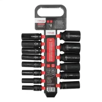 Zestaw nasadek udarowych sześciokątnych długich 1/2" 10-32mm 14 szt., Rozmiar: 10-32, Typ klucza: 6-kątny, Rodzaj klucza: nasadka udarowa długa Schmith