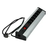 Aluminiowa listwa zasilająca z USB 6 gn. 3x1,5mm 1,5m, Długość: 1,5, Liczba gniazd: 6, Przekrój przewodu: 3x1,5mm Schmith