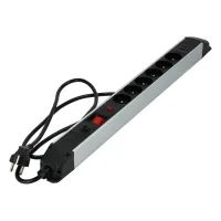 Aluminiowa listwa zasilająca z USB 6 gn. 3x1,5mm 1,5m, Długość: 1,5, Liczba gniazd: 6, Przekrój przewodu: 3x1,5mm Schmith