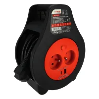 Przedłużacz zwijany z USB 2 gn. 3x1,0mm 10m Schmith