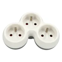 Adapter z trzema gniazdami, Rodzaj: 3 gniazdowy, Uziemienie: Tak Schmith