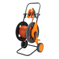 Wózek z wężem 25 m, pistoletem i szybkozłączkami Schmith