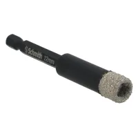 Wiertło diamentowe 12x80mm, Uchwyt: sześciokątny (HEX), Średnica: 12,0, Długość wiertła: 80 Schmith