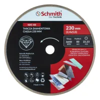 Tarcza diamentowa ciągła 230x2,4mm, Średnica: 230, Typ: ciągła, Grubość: 2,4 Schmith