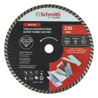 Tarcza diamentowa SUPER TURBO 230mm, Średnica: 230, Typ: TURBO, Grubość: 2,4 Schmith