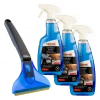 Skrobaczka mosiężna + 3x odmrażacz do szyb 750ml Schmith