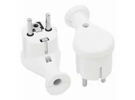 Wtyczka kątowa 2p+Z 16A 250V Uni-Schuko biała