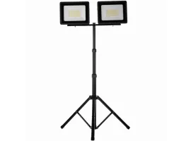 Naświetlacz LED 2x100W slim z czarnym statywem
