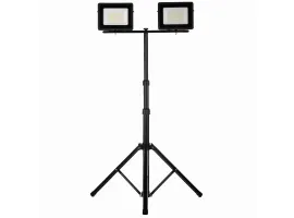 Naświetlacz LED 2x50W slim z czarnym statywem