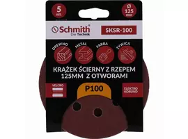 Krążek ścierny z rzepem 125mm z otworami P100 5szt