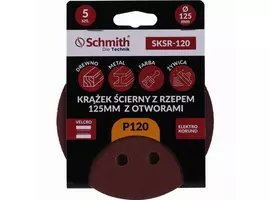 Krążek ścierny z rzepem 125mm z otworami P120 5szt