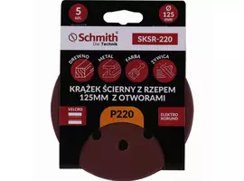 Krążek ścierny z rzepem 125mm z otworami P220 5szt