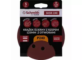 Krążek ścierny z rzepem 125mm z otworami P240 5szt