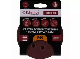 Krążek ścierny z rzepem 125mm z otworami P60 5szt