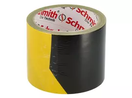 Taśma ostrzegawcza czarno żółta 75 mm x 100 m Schmith