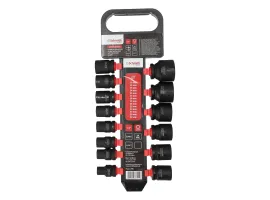 Zestaw nasadek udarowych dwunastokątnych 1/2" 10-32mm 14 szt., Rozmiar: 10-32, Typ klucza: 12-kątny, Rodzaj klucza: nasadka udarowa krótka Schmith