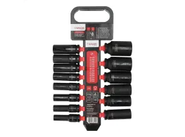 Zestaw nasadek udarowych sześciokątnych długich 1/2" 10-32mm 14 szt., Rozmiar: 10-32, Typ klucza: 6-kątny, Rodzaj klucza: nasadka udarowa długa Schmith