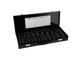 Zestaw nasadek udarowych sześciokątnych 1/2" 8-32mm 35 szt., Rozmiar: 8-32, Typ klucza: 6-kątny, Rodzaj klucza: nasadka udarowa krótka Schmith