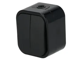 Włącznik natynkowy podwójny IP56, Typ: podwójny, Kolor: Czarny Schmith