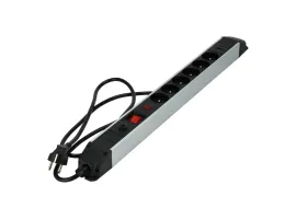 Aluminiowa listwa zasilająca 3m z USB 6 gn. 3x1,5mm, Długość: 3, Liczba gniazd: 6, Przekrój przewodu: 3x1,5mm Schmith