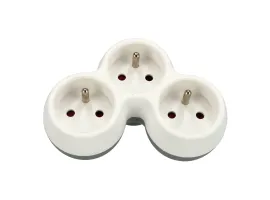 Adapter z trzema gniazdami, Rodzaj: 3 gniazdowy, Uziemienie: Tak Schmith