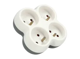 Adapter z czterema gniazdami, Rodzaj: 4 gniazdowy, Uziemienie: Tak Schmith