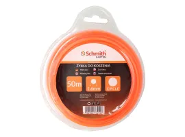 Żyłka okrągła 1,6mm 50m, Średnica: 1,6, Długość: 50, Rodzaj: okrągła Schmith