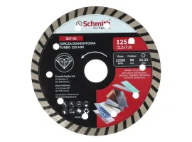 Tarcza diamentowa TURBO 125x2,2mm, Średnica: 125, Typ: TURBO, Grubość: 2,2 Schmith