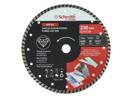 Tarcza diamentowa TURBO 230x2,6mm, Średnica: 230, Typ: TURBO, Grubość: 2,6 Schmith