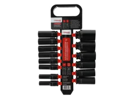 Zestaw nasadek udarowych dwunastokątnych długich 1/2" 10-32mm 14 szt., Rozmiar: 10-32, Typ klucza: 12-kątny, Rodzaj klucza: nasadka udarowa długa Schmith