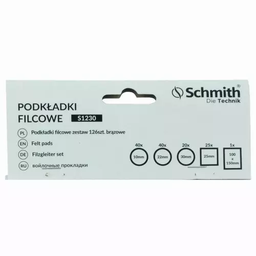Podkładki filcowe zestaw 126 szt brązowe Schmith