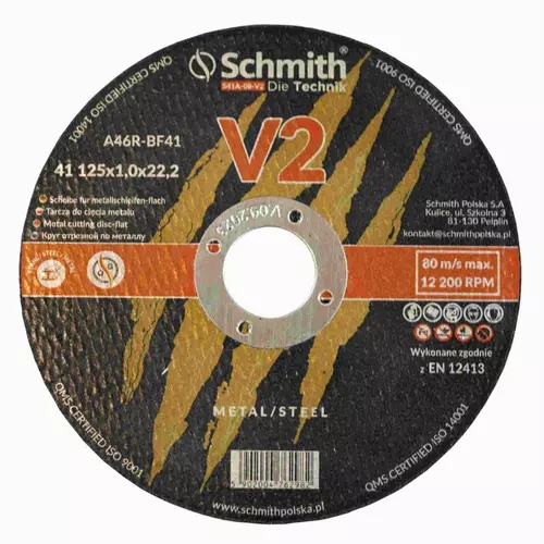 Tarcza do cięcia metalu V2 125x1,0