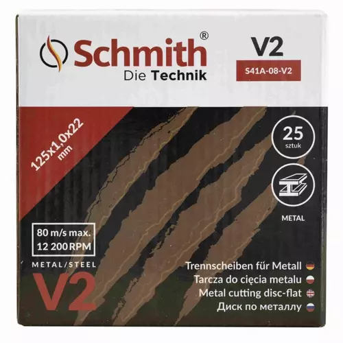 Tarcza do cięcia metalu V2 125x1,0 marki Schmith S41A-08-V2 1