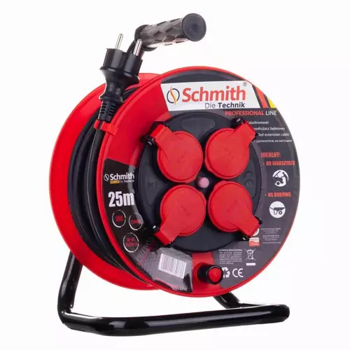 Przedłużacz bębnowy o długości 25m 3x1,5mm Professional Line Schmith
