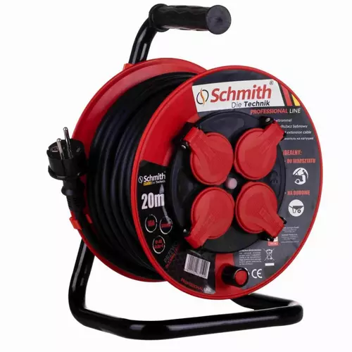 Przedłużacz bębnowy o długości 20m 3x2,5mm Professional Line Schmith