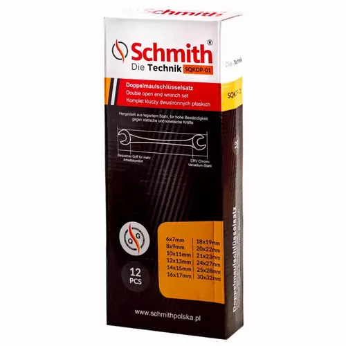 Komplet kluczy dwustronnych płaskich 12 szt Schmith