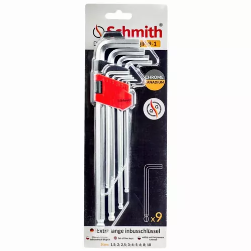 Komplet kluczy imbusowych przedłużanych 9 szt marki Schmith